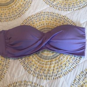 Purple bandeau swimsuit top